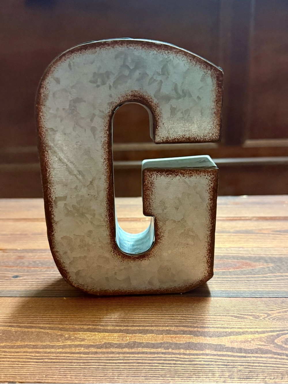 Galvanized Metal Letter “G” Rustic Farmhouse Industrial Wall/Table Decor Accent